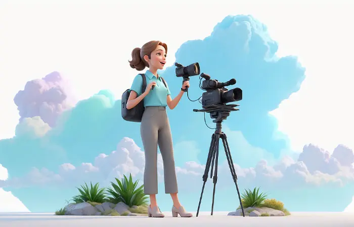 Videographer Concept 3D Character Illustration image